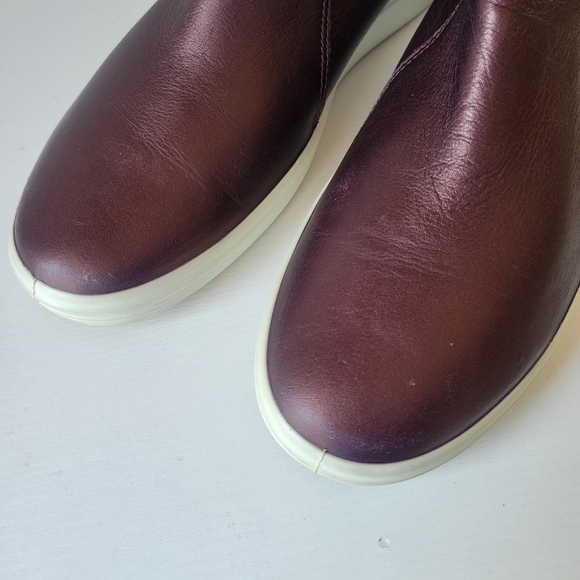 Ecco Womens Leather Slip On Sneakers Size 8 - Picture 9 of 12